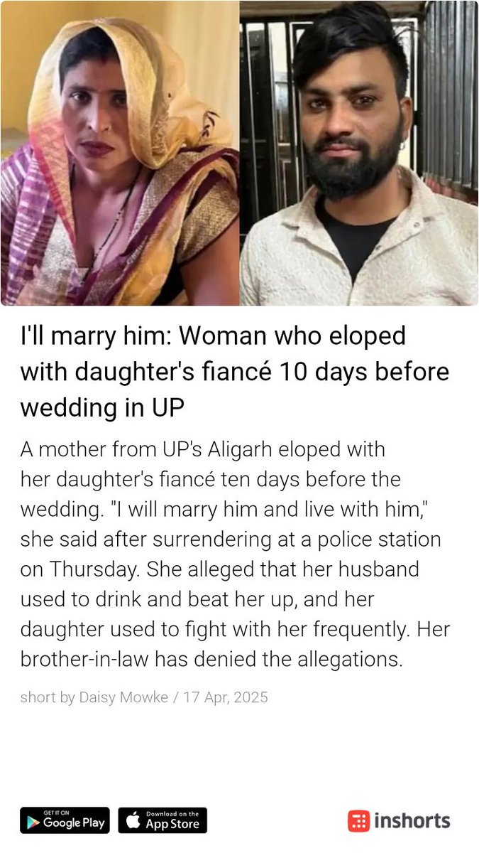 shivangrathi's tweet photo. Mother ELOPES with DAUGHTER'S FIANCÉ Days Before Wedding! 😱 Family drama explodes in UP, woman makes shocking allegations against her husband ! #India #Twist https://t.co/iy6NsAX3dN