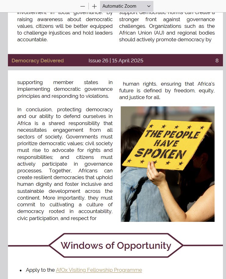 🚨NOT TO BE MISSED]🚨

The Executive Director of Democracy Development Program NPC ; Dr Paul Kariuki published an article with the prestigious Stellenbosch University news letter on Democracy.

This is a very insightful and timely body on work that can propel African democracies
