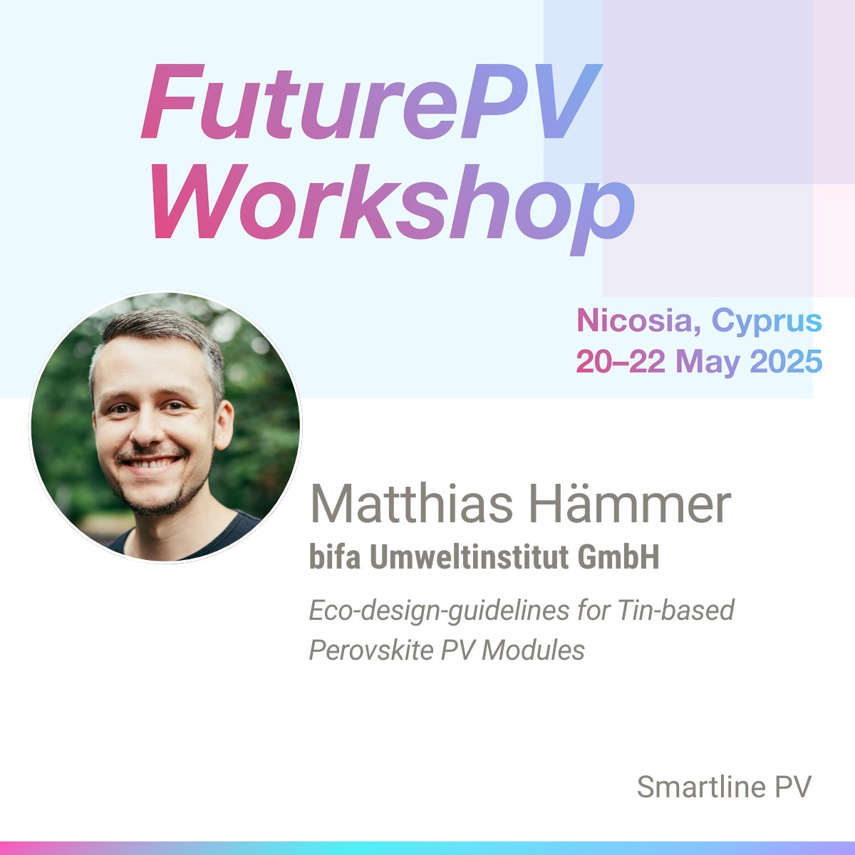 TESTARE Project (@testareproject) on Twitter photo Matthias Hämmer from bifa Umweltinstitut GmbH will share Eco-design guidelines for Perovskite PV at #FuturePV workshop.
<a href="/DiamondHorizEU/">Diamond Project</a> #LAPERITIVO #PERSEUS #SMARTLINEPV #NEXUSPV <a href="/TriumphEurope/">TRIUMPH - Horizon Europe</a> #Apollo <a href="/Amires_EU/">AMIRES</a> <a href="/Luminosity_EU/">LUMINOSITY_EU</a> #PHOENIX #PEARL #solmates #circularpv <a href="/UCYOfficial/">University of Cyprus</a> Matthias Hämmer from bifa Umweltinstitut GmbH will share Eco-design guidelines for Perovskite PV at #FuturePV workshop.
<a href="/DiamondHorizEU/">Diamond Project</a> #LAPERITIVO #PERSEUS #SMARTLINEPV #NEXUSPV <a href="/TriumphEurope/">TRIUMPH - Horizon Europe</a> #Apollo <a href="/Amires_EU/">AMIRES</a> <a href="/Luminosity_EU/">LUMINOSITY_EU</a> #PHOENIX #PEARL #solmates #circularpv <a href="/UCYOfficial/">University of Cyprus</a>