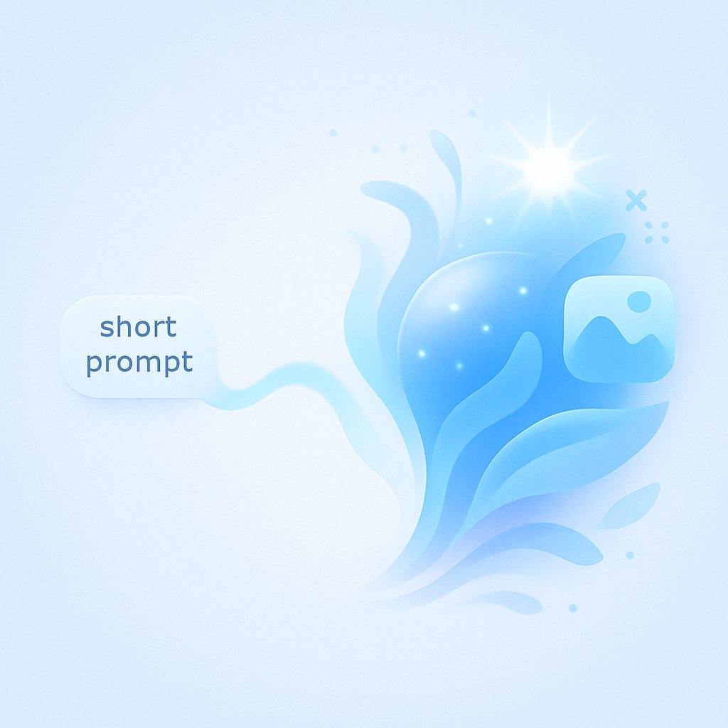 You know exactly what you want to see but sometimes it’s tough to put into words. A short prompt can lead to uncertain outcomes, and vague instructions often deliver vague visuals.

That's why we're launching Prompt Enhancer.

Prompt Enhancer takes your simple input and