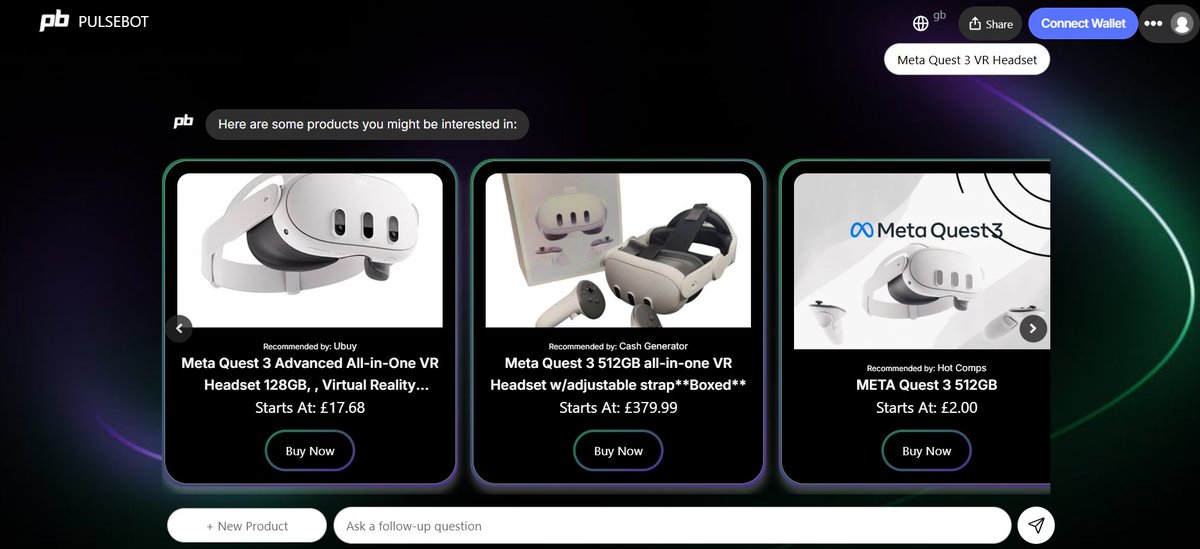 PulsebotAI's tweet image. Finding the best deals
shouldn’t be a hassle! With
Pulsebot AI, discover
products across multiple
platforms, compare prices,
and make informed
shopping decisions faster.
No more endless searching!
#AI #EcommerceRevolution
#PulsebotAI
