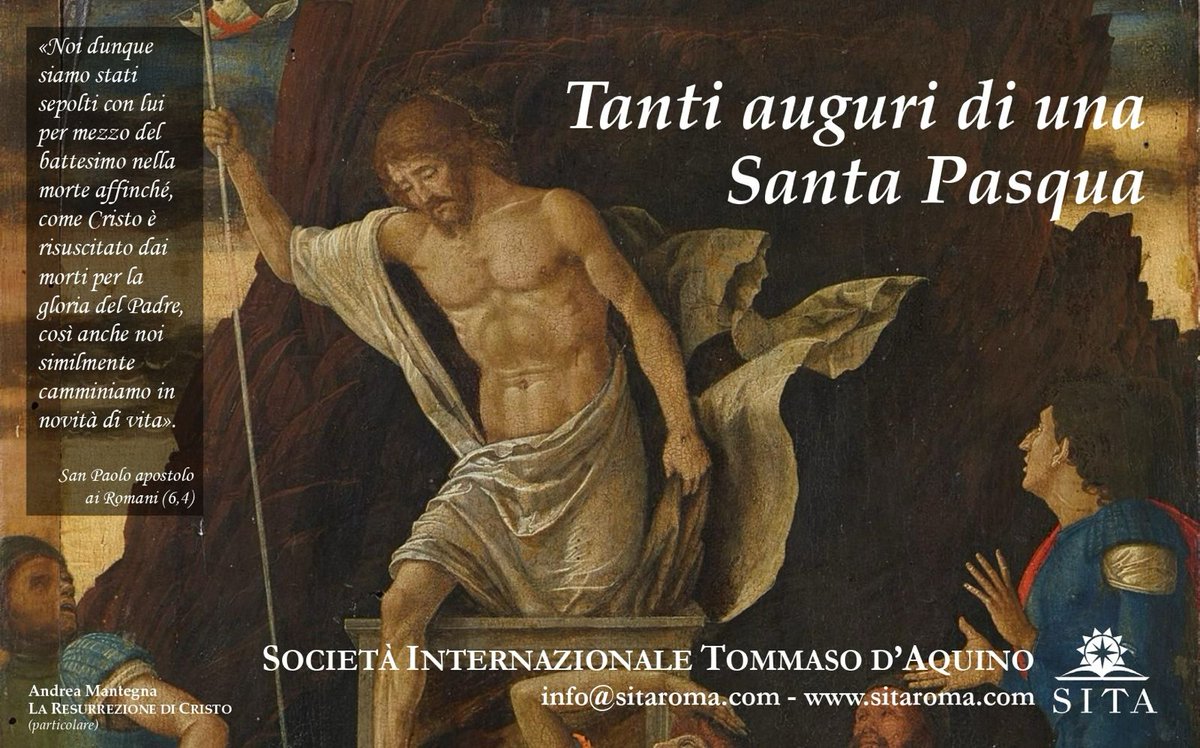 SITA - Società Internazionale Tommaso d'Aquino (@sitaroma1978) on Twitter photo AUGURI DI UNA SANTA #PASQUA
Gli #auguri della SITA a tutti i #soci, #benefattori ed #amici di San Tommaso
sitaroma.com/it/news-e-cont…
<a href="/SITAROMA1978/">SITA - Società Internazionale Tommaso d'Aquino</a> <a href="/enzovitale1978/">enzo vitale</a> <a href="/LorellaCongiun1/">Lorella Congiunti</a> #Tommasodaquino #resurrezione #Cristoerisorto #Alleluia AUGURI DI UNA SANTA #PASQUA
Gli #auguri della SITA a tutti i #soci, #benefattori ed #amici di San Tommaso
sitaroma.com/it/news-e-cont…
<a href="/SITAROMA1978/">SITA - Società Internazionale Tommaso d'Aquino</a> <a href="/enzovitale1978/">enzo vitale</a> <a href="/LorellaCongiun1/">Lorella Congiunti</a> #Tommasodaquino #resurrezione #Cristoerisorto #Alleluia