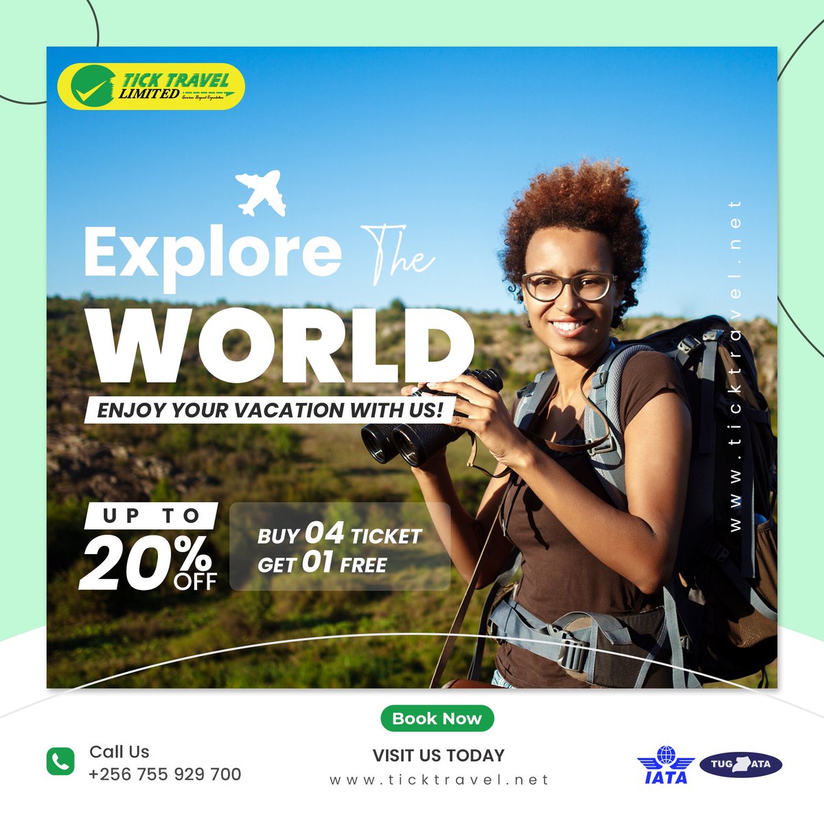 ticktravelug's tweet image. EASTER PROMOTION!

This Easter, explore the world with Tick Travel! Book your dream trip and create unforgettable memories. 

Book now and start exploring!

#TickTravel #EasterPromotion #ExploreTheWorld #TravelDeals #servicebeyondexpectation #visitdubai #Kampala #Uganda #Dubai