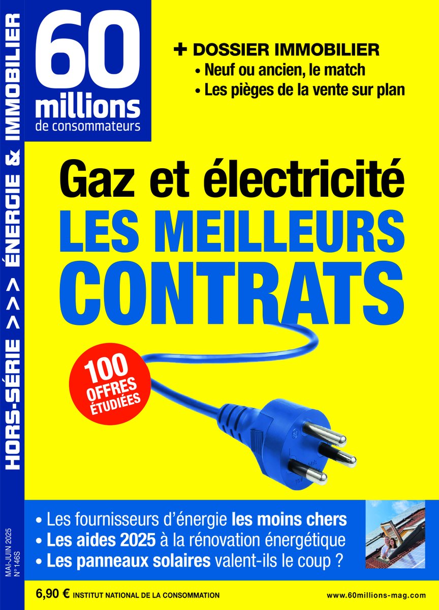📢 Nouveau hors-série | #Gaz et #électricité : les meilleurs contrats

#Comparatif exclusif de 100 contrats : nos experts ont déniché des offres jusqu’à 16,5 % moins chères que le tarif réglementé d’EDF et jusqu’à 13,5 % sous le prix repère du gaz.

> pulse.ly/wf3igxjwxk