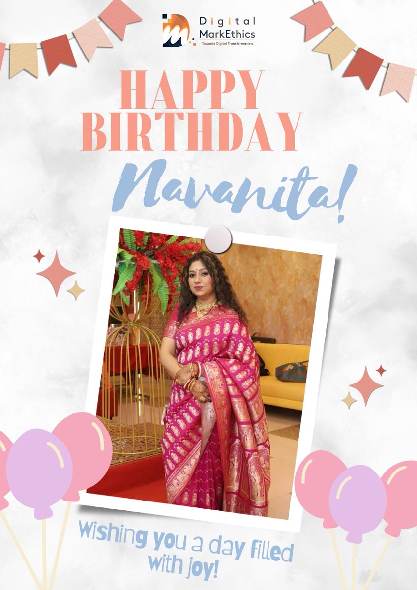 DigiMarkethics's tweet photo. Happy Birthday to the one who brings both talent and teamwork to the table! Thank you for everything you do—have a day as amazing as you are. #HappyBirthday #WorkBirthday #TeamCelebration #BirthdayVibes #BirthdayAtWork #TeamLove 

@DigiMarkethics https://t.co/DGPEkTItkg