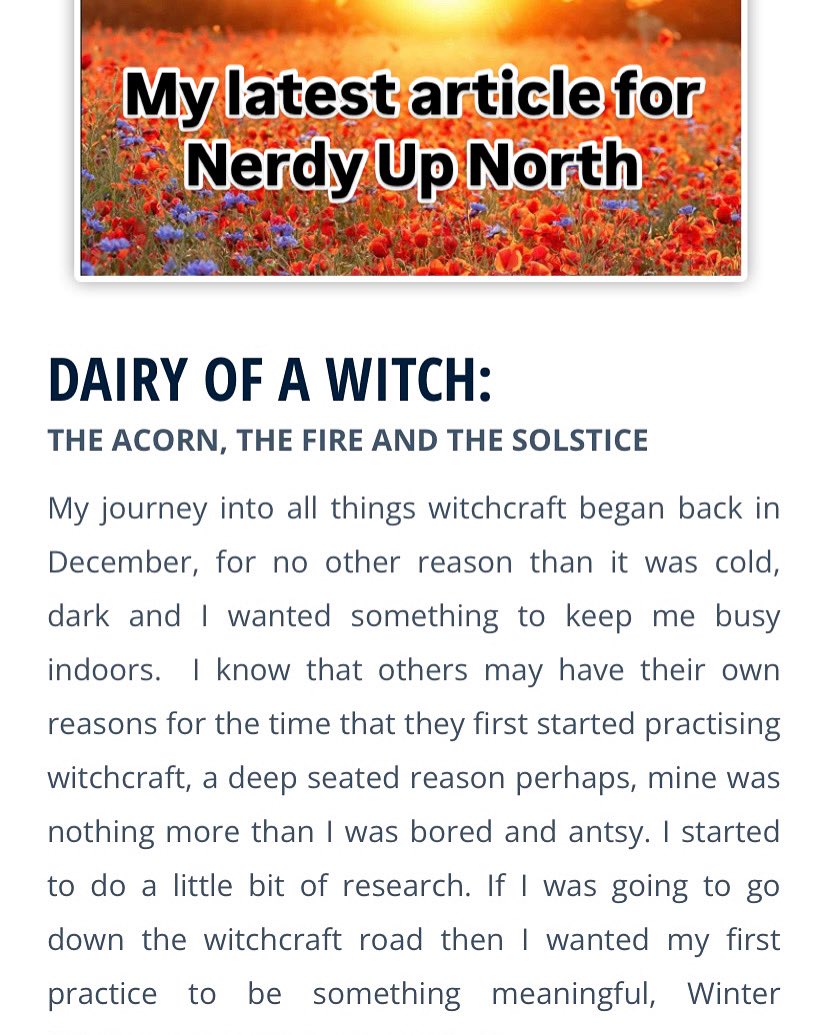 🧙‍♀️ At the start of the year I embarked on a new witchy path that I am documenting for Nerdy Up North. To be honest.. I am more Mr Bean than Winifred Sanderson at this point… #witch #writer #published #diary #witchy 

nerdyupnorth.co.uk/people-project…