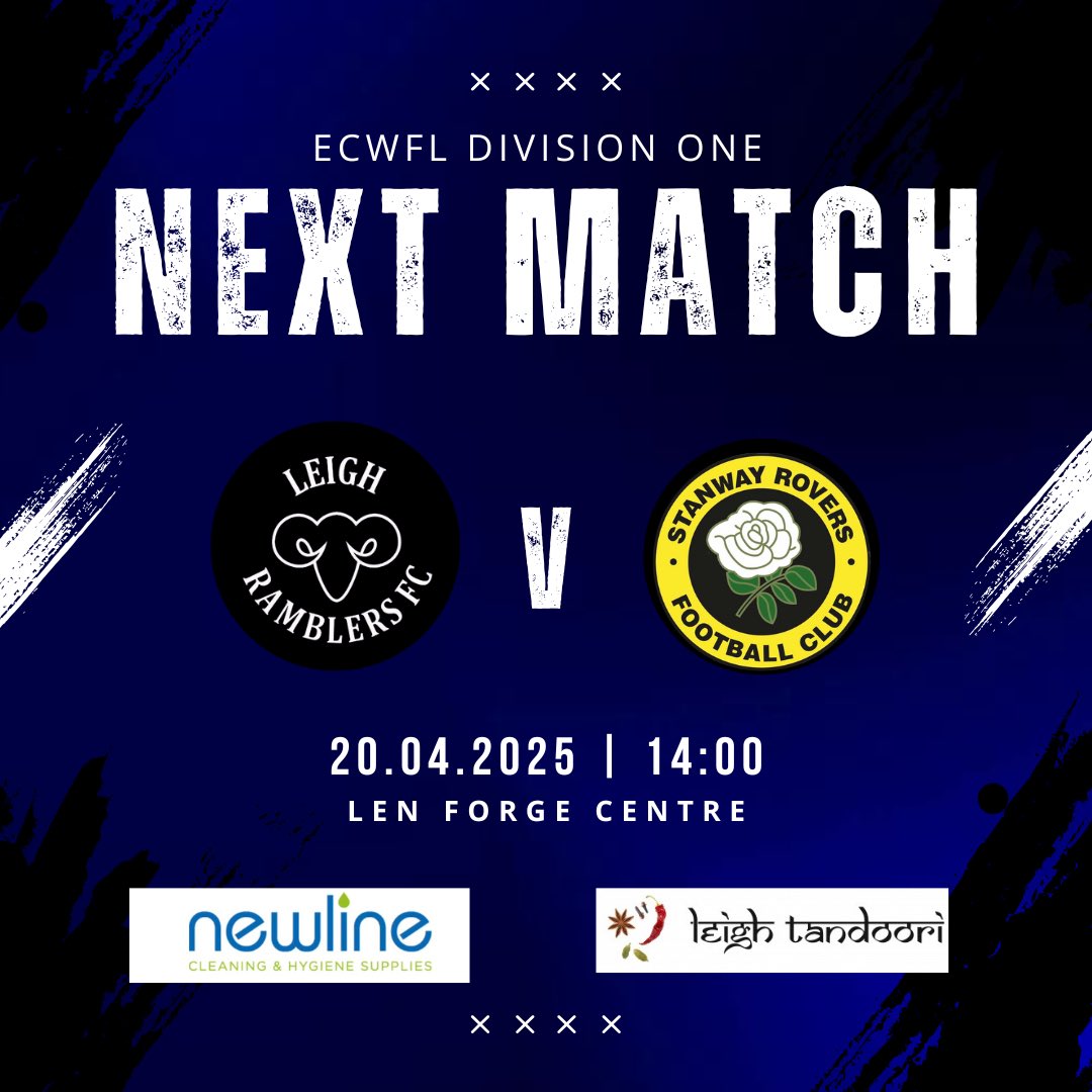 Leigh Ramblers Ladies (@ramblersladies) on Twitter photo After having two weekends with no games we look forward to being back this week with a home fixture against Stanway Rovers🔵⚫️ After having two weekends with no games we look forward to being back this week with a home fixture against Stanway Rovers🔵⚫️