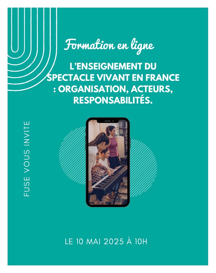 fuse30's tweet photo. ⚠️ [Formation] Comprendre l'enseignement artistique en France

⏰ RDV le 10 mai 2025 - de 10h à 13h - en ligne

👉Pour en savoir plus : https://t.co/CAdLfjDV5A

👉 Pour s’inscrire : https://t.co/kfGIrpCNrv https://t.co/tuBSLkTnNt