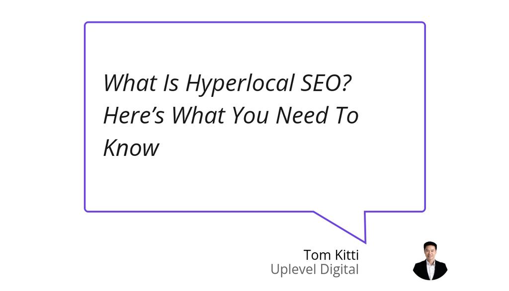 UplevelDigitalM's tweet photo. Hyperlocal SEO simply means optimizing for searches within a small specific location like a neighborhood rather than an entire city.

Read more 👉 https://t.co/6iWJRdaH5I

#WhatIsHyperlocalSEO #HyperlocalSeo #Business https://t.co/EdK66O6qQz