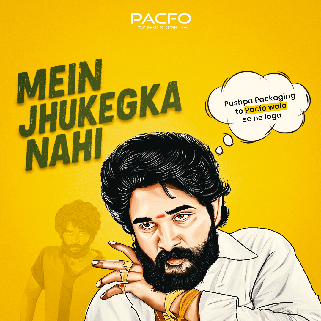 pacfopackaging's tweet image. Jab packaging mein ho Pushpa ka josh, toh kaun kare compromise? Pacfo ke saath, har product banega star! 'Mein Jhukega Nahi' – that's our promise.

#MeinJhukegaNahi #Pushpastyle #Packagingpartner #Pacfo #Packagingcompany #packagingcompany