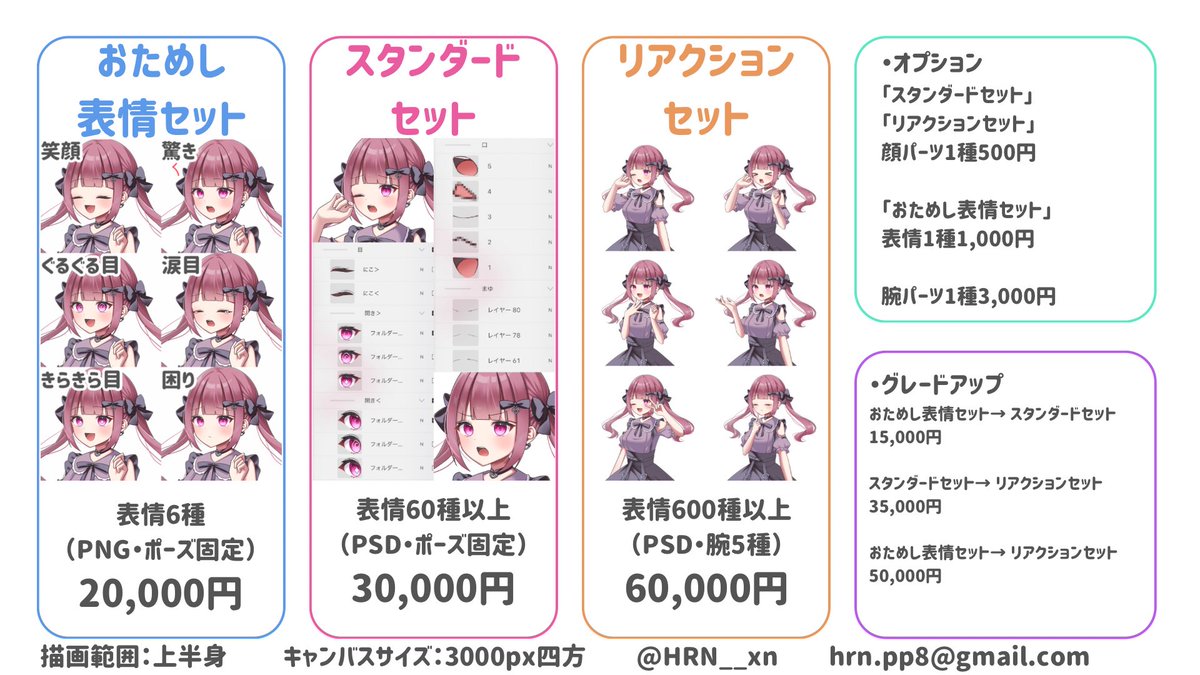 HRN__xn's tweet image. 【お知らせ✨】
ショート動画向け差分セットのご依頼受付中です❕
先着3名様30%OFF
感情表現がしやすく画面に動きが出ます!サムネにも◯
気軽に使えるおためしセットから、600種以上と自由度の高いセットまで揃っています✨
ご不明点ございましたらDMまでお願いいたします〜🤍
サンプルはリプへ
