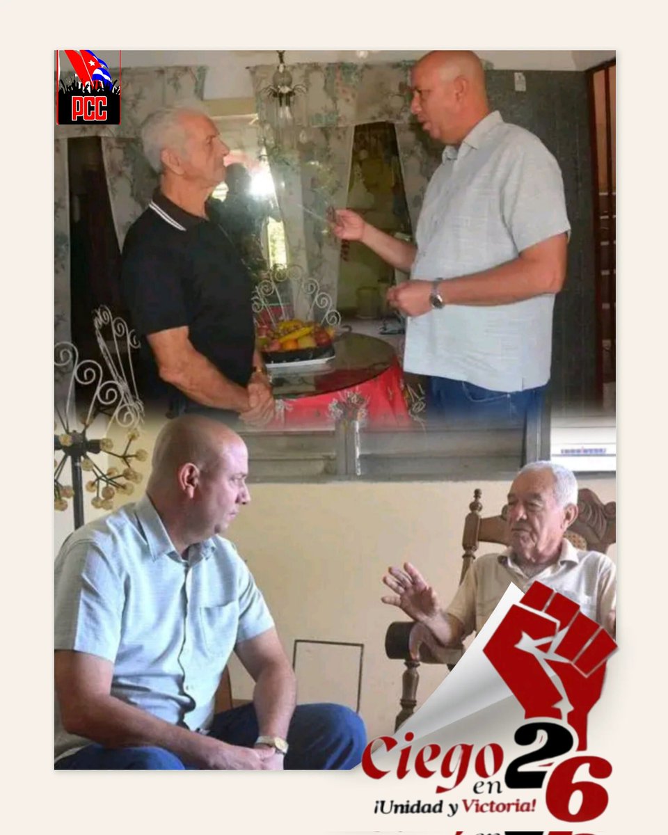 JHGcasanova's tweet photo. En la mañana de hoy visitamos a fundadores del @PartidoPCC. Agradecemos profundamente por su visión, lucha y entrega a la Revolución. Su legado inspira nuestro compromiso con el socialismo y la patria. 
#CiegoEn26 #LatirAvileño @DiazCanelB @DrRobertoMOjeda @PartidoPCC https://t.co/vn0PMQMUnd