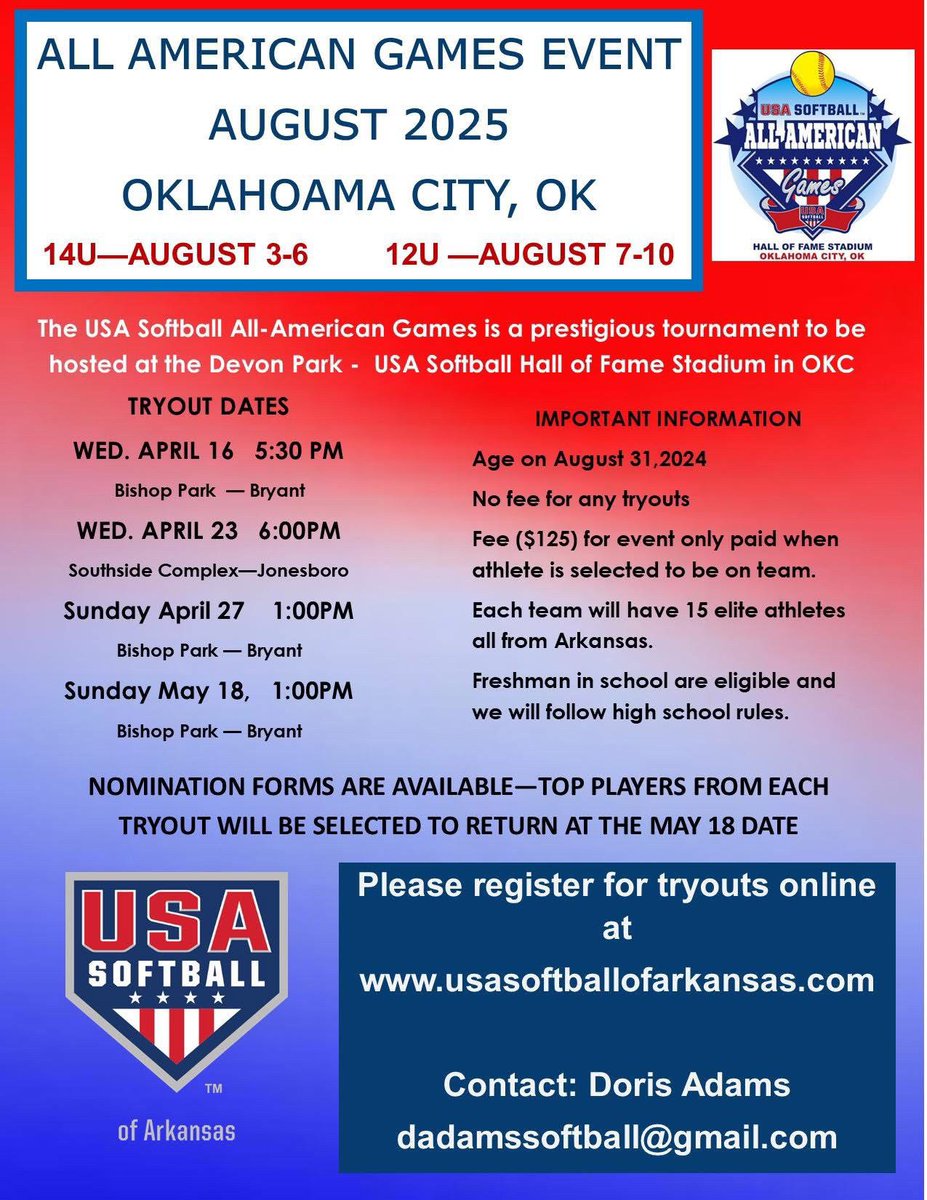 Rexie Crane (@rexiecrane) on Twitter photo Got a chance to help with <a href="/USASoftball/">USA Softball</a> All American Games tryouts tonight. It felt great to be a part of an event I loved so much. All the girls did great! I was so busy I only got one pic with some of my younger AR Firecrackers sisters! There still a few trouts left of anyone is Got a chance to help with <a href="/USASoftball/">USA Softball</a> All American Games tryouts tonight. It felt great to be a part of an event I loved so much. All the girls did great! I was so busy I only got one pic with some of my younger AR Firecrackers sisters! There still a few trouts left of anyone is