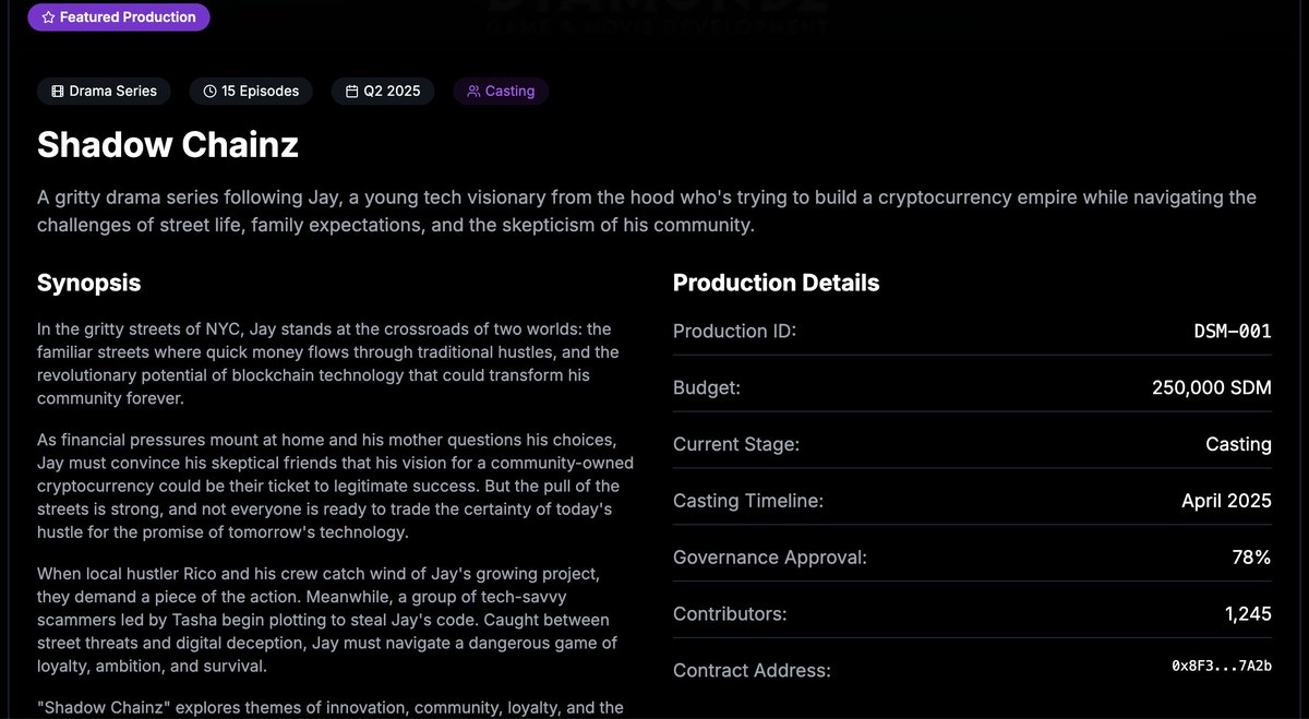 Check out #Jay the #crypto genius who won't stop! #SDM Our first #production on our blockchain!#NowCasting #DAO diamondzshadow.xyz/movies/shadow-…