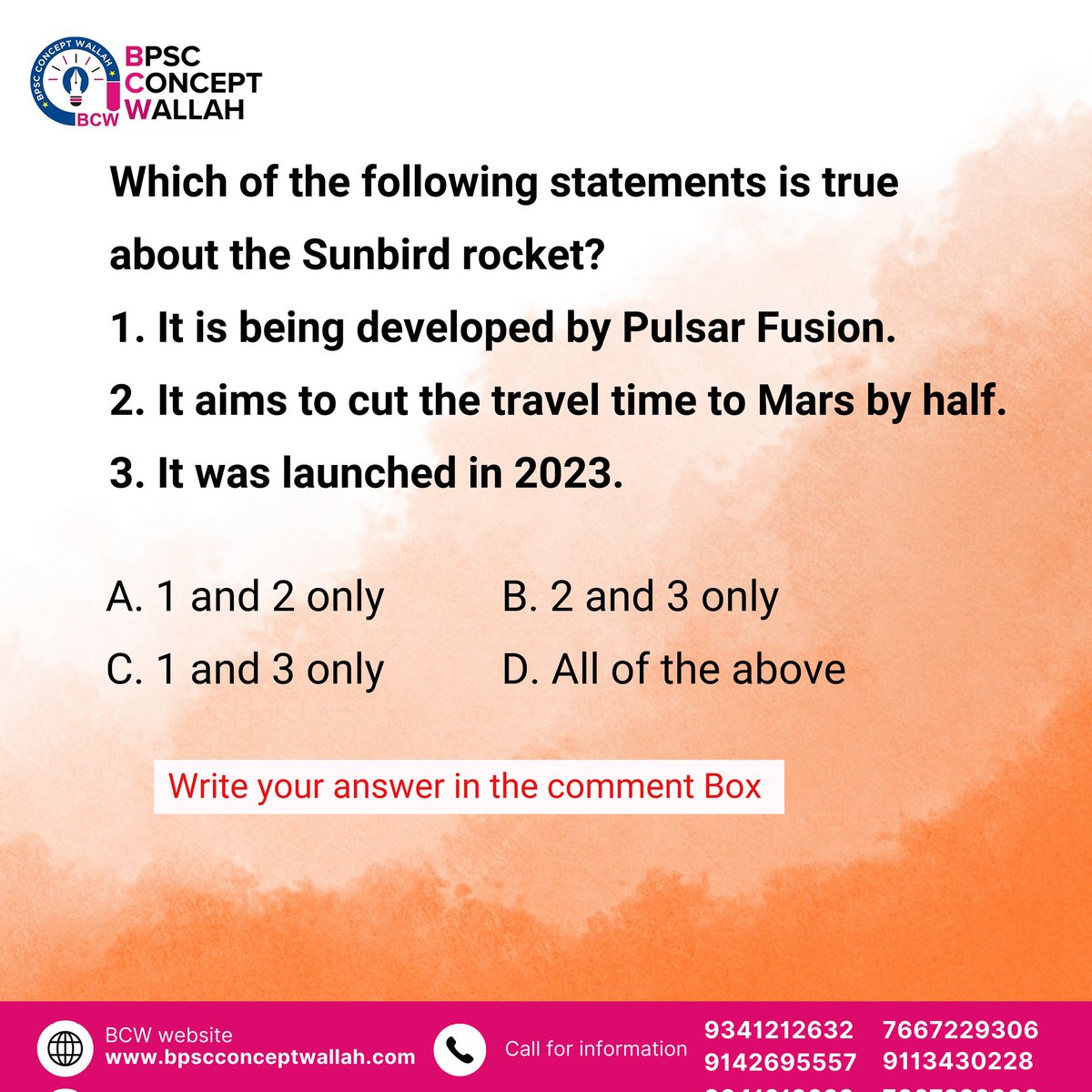 BCW1947's tweet image. 🚀⚛️ Sunbird fusion rocket in the news! 🚀⚛️
UK’s Pulsar Fusion aims to launch the world’s fastest rocket by 2027 ☝️
#SunbirdRocket #FusionPower #SpaceNews #bpscconceptwallah #bcw 🌍🛰️🌌