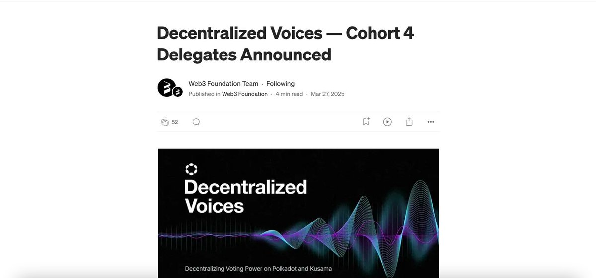 its_ravii's tweet photo. @TheKusamarian @PolkadotHungary @javajam_io @PermanenceDAO @polkaworld_org @trustlesscore What’s New in Cohort 4?

For this cohort, the Web3 Foundation selected delegates by looking beyond just on-chain activity. This time, they considered:

- Active participation in OpenGov discussions.

- Contributions and visibility on social media and 
   community platforms. https://t.co/NetVN8mnXO