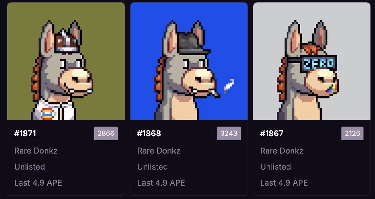 Just found out an old friend — and fellow Diamond Beak Duck — dropped his collection on ApeChain…

Had no choice but to sweep that floor instantly.
Big respect to <a href="/ryan2d970/">ryan2d</a>  and the whole <a href="/raredonkz/">Rare Donkz</a>  crew.

Wishing you all the best . 🫡🦆