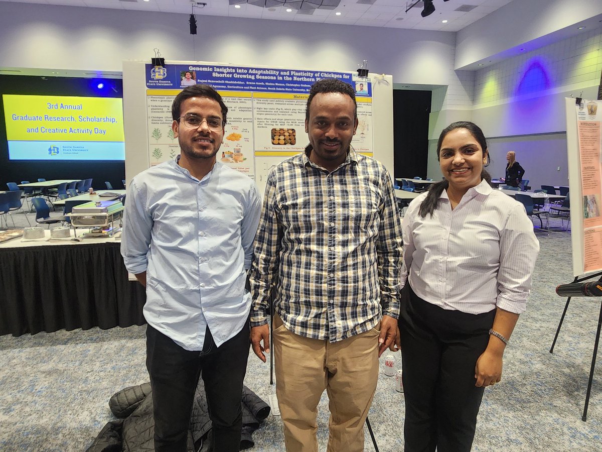 ShalmaMaman's tweet photo. Kudos to all the grad students who presented their research today on Grad Research Day. It was a pleasure representing Mural Lab. Big shoutout to  Ermias and Prajwal. we did it! Our lab is growing stronger with exciting work and great teamwork all around✨ @ravi_mural @SDState https://t.co/YU7pGW8JvZ