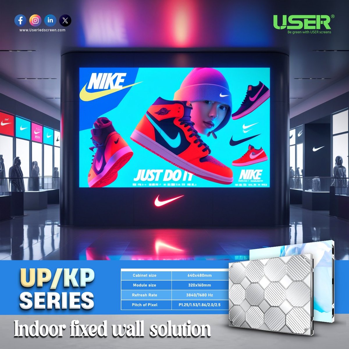 albert_User2025's tweet image. USER – Indoor UP/KP Series LED Display: Precision Visuals for Premium Indoor Installations!

Perfect for:
Control Rooms | Conference Halls | Studios | Luxury Retail | Corporate Offices | Indoor Advertising #indoorleddisplay #frontmaintenanceledscreen #smallpixelpitchledvideowall