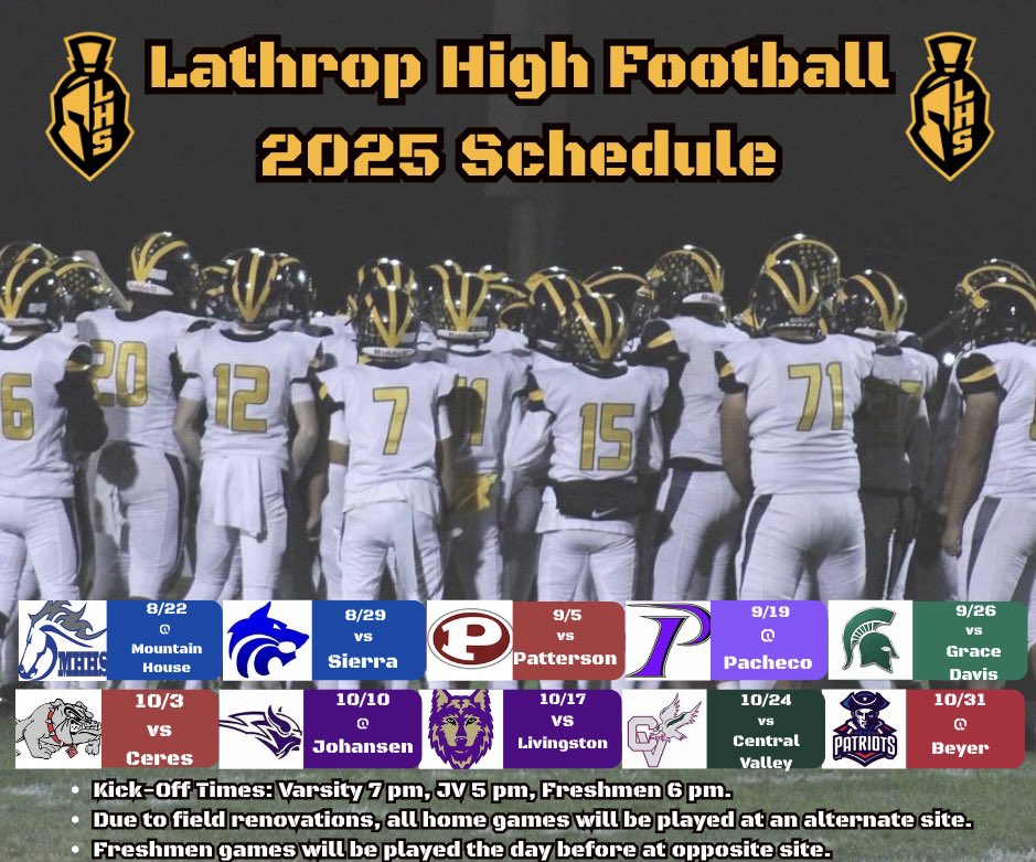 LHSSpartansFB's tweet image. UNITE AND CONQUER.
#lathropfootball #LHS #spartannation #spartanstrong #blackandgold #letsgo #trusttheprocess #footballfam #2025season