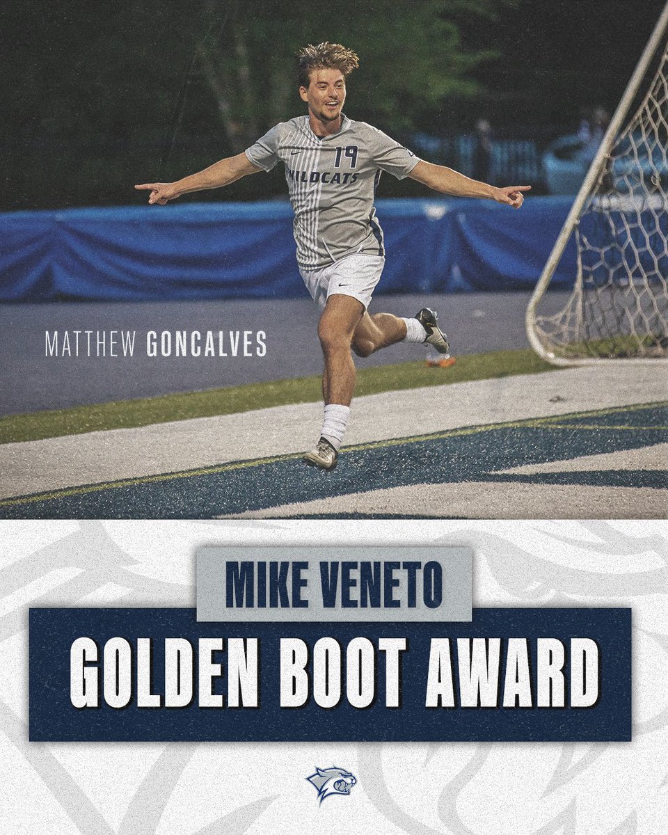 UNHMSoccer's tweet photo. Today we are announcing our Team Awards!
Matthew Goncalves earned the Mike Veneto Golden Boot Award for leading the team with 10 goals!
#LookBackMoveForward https://t.co/VVd5EQRZim