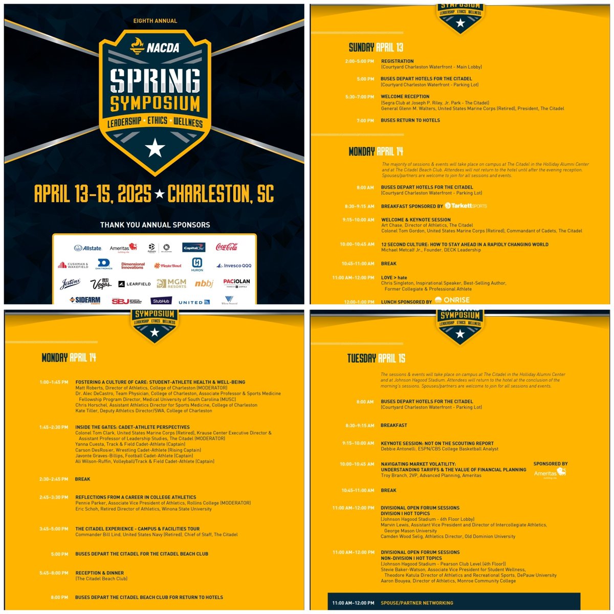 RealJCarmichael's tweet photo. A little late here on the post, but grateful for the opportunity to once again participate in the @NACDA Spring Symposium earlier this week. Great programs and fellowship with colleagues in the historic city of Charleston.
#SpringSymposium25 https://t.co/e92Dq6VNgB