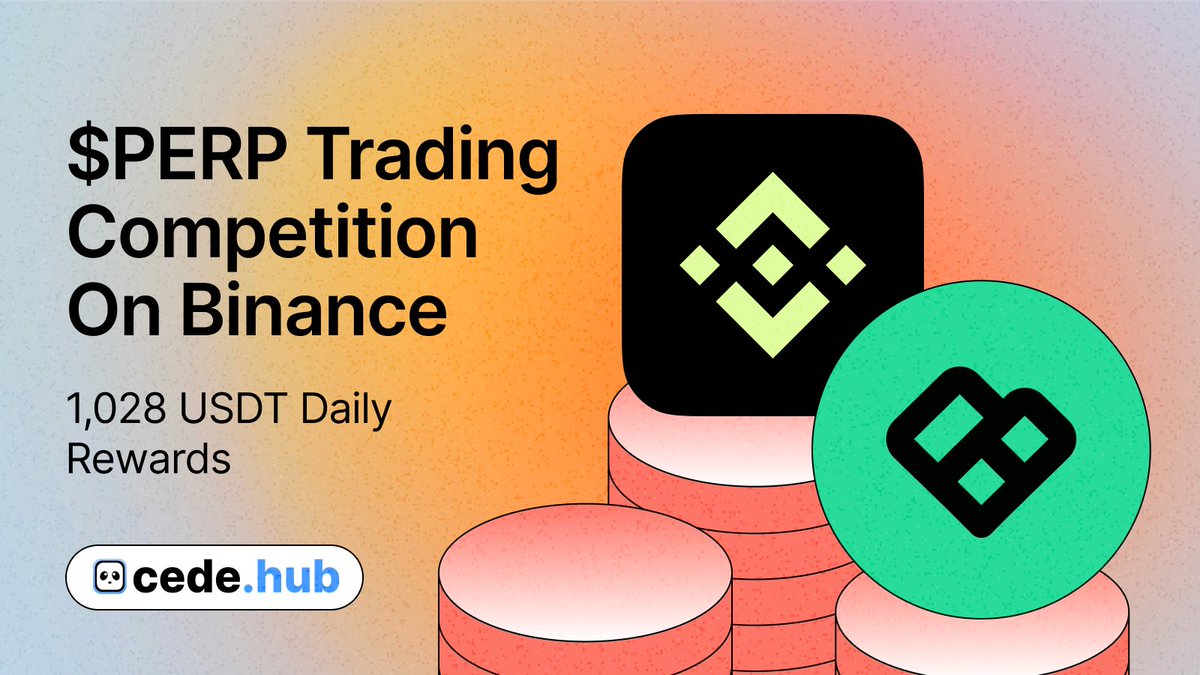 Announcing the $PERP Trading Competition on @Binance

🏁 Steps:
• Visit the campaign page below
• Link your Binance account
• Connect your Wallet on Arbitrum (to claim rewards)
• Trade PERP/USDT
• Earn a share of 1,028 USDT Every Day!

📅 Competition runs daily until May 14