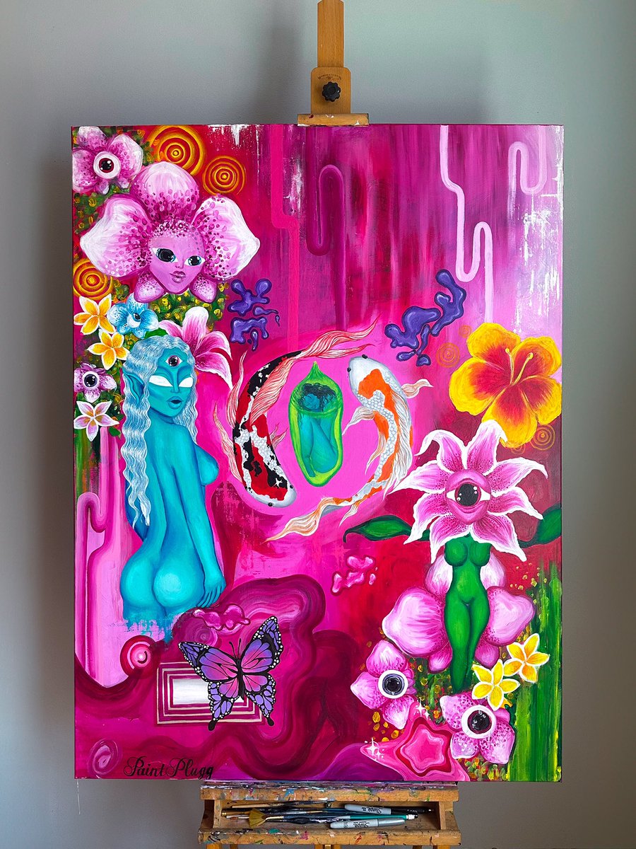 PAINTPLUGG's tweet photo. of the earth. 
acrylic on canvas 36”x48” https://t.co/VyMgg0dE3F