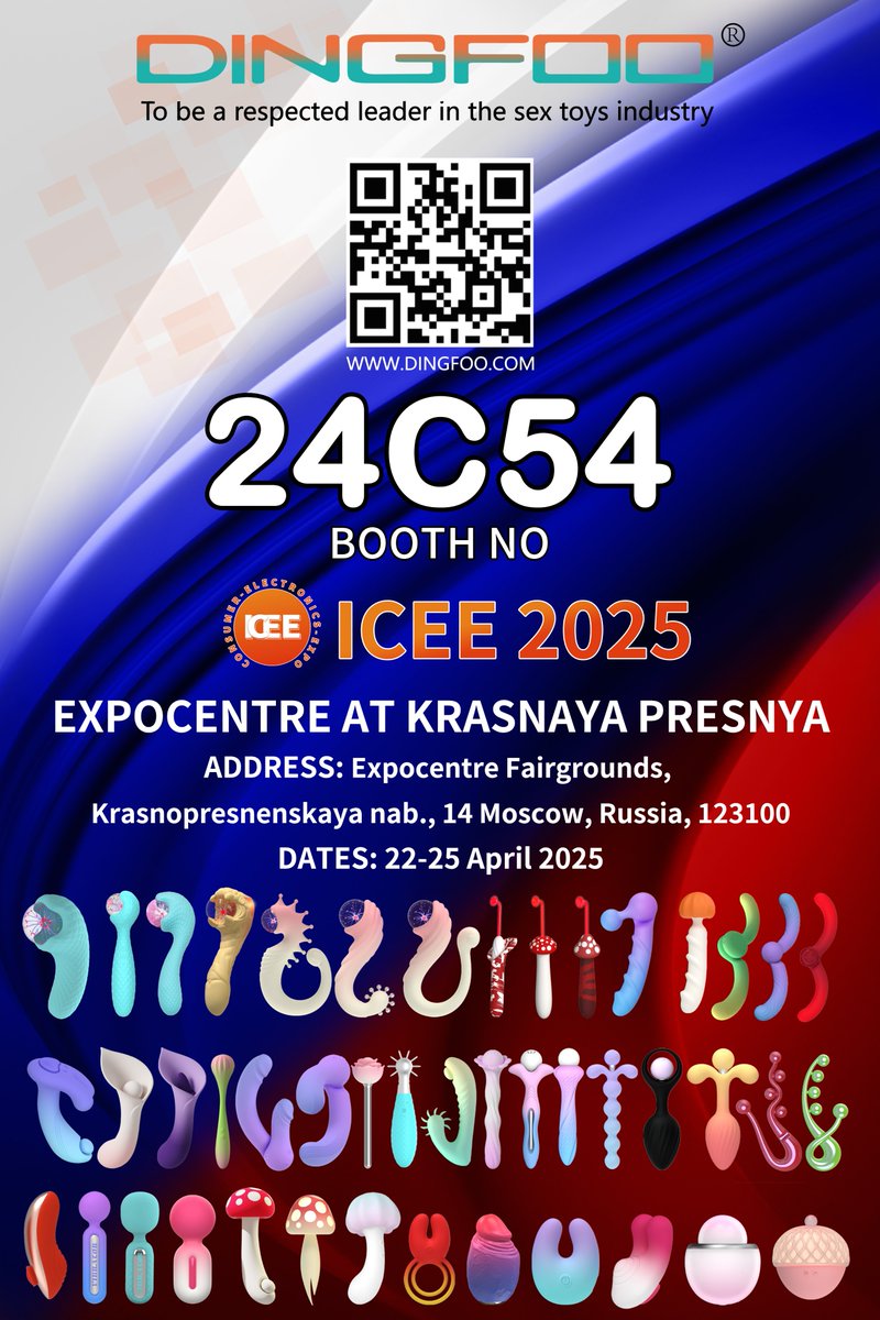 DingfooOfficial's tweet image. 𝐃𝐈𝐍𝐅𝐆𝐎𝐎 𝐈𝐧𝐯𝐢𝐭𝐞𝐬 𝐘𝐨𝐮 𝐭𝐨 𝗜𝗖𝗘𝗘 𝟮𝟬𝟮𝟱 𝐢𝐧 𝗥𝘂𝘀𝘀𝗶𝗮

Discover our newest innovations firsthand! 💜

• Dates: April 22-25, 2025
• Booth Number: No. 24C54

#ICEE2025 #Russia #SexTech #B2B #Networking #DINFGOO