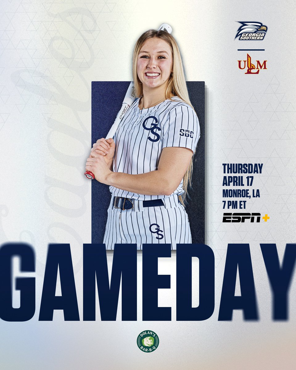Our weekends begin on Thursday. 

🆚 ULM
⏰ 7 PM ET
📍 Monroe, La. 
🏟️ ULM Softball Complex 
📺 GSEagles.com/SBWatch 
📊 GSEagles.com/SBStats

#HailSouthern