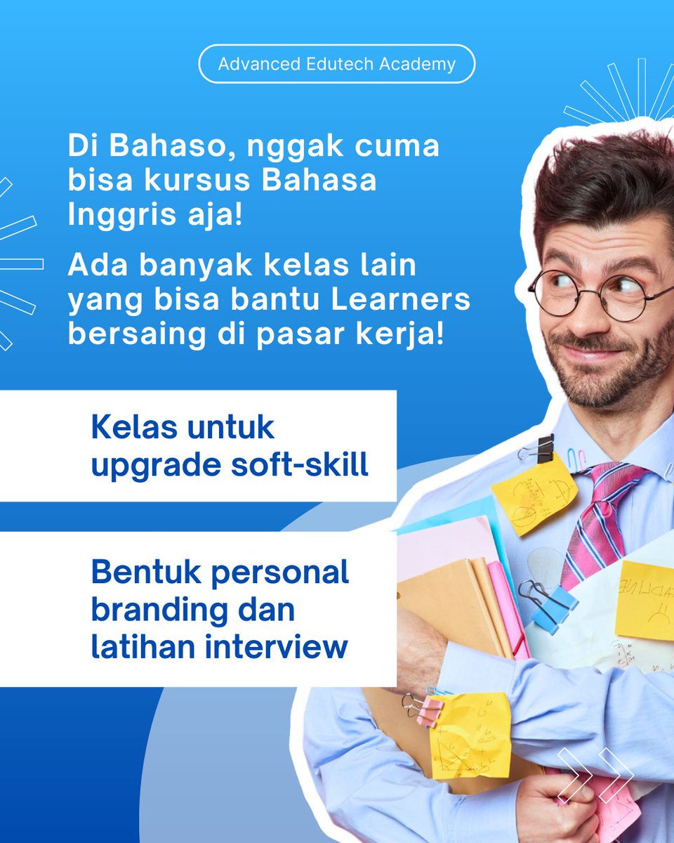 bahasodotcom's tweet photo. Udah sebar CV ke banyak perusahaan tapi kok masih belum ada panggilan ya? 😭😭

Sini, sini, Minso kasih tau caranya biar kesempatan kamu untuk bisa dapet kerja jadi lebih besar 😉

#bahaso #advancededutechacademy #loker #upgradeskill #carikerja https://t.co/43eMmct8nS