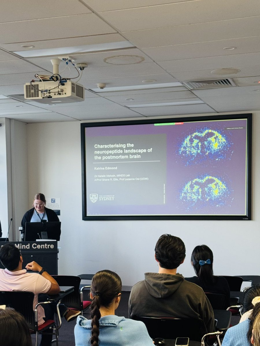 Outstanding presentation as always by <a href="/katrinazedmond/">katrinaedmond</a> to our neuroscience department today, sharing her PhD work optimising mass spec imaging in human brain with <a href="/EllisMSILab/">EllisLAB</a> and many collaborators