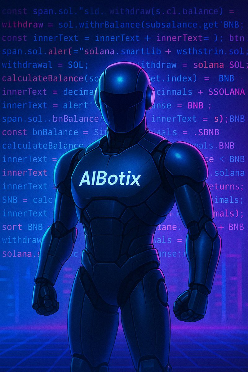 AIBotix_AI's tweet photo. The future is coded. π€
$AIBotix is where AI meets blockchain β decentralized, intelligent, unstoppable.
Join the next-gen automation movement.
#AIBotix #AI #DePIN #Crypto #Web3 #Solana #BNB #MemeFi #OnChainFuture https://t.co/HGD3909BhZ