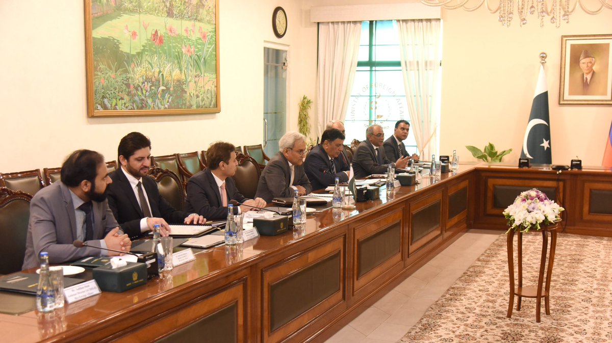 Ministry of Foreign Affairs - Pakistan (@foreignofficepk) on Twitter photo Additional Foreign Secretary (Arms Control & Disarmament), Ministry of Foreign Affairs Pakistan, Tahir Andrabi <a href="/TahirAndrabi/">Tahir Andrabi</a> and Deputy Foreign Minister of Russia, S.A. Ryabkov met in Islamabad for 15th round of Pakistan-Russia Consultative Group on Strategic Stability. Additional Foreign Secretary (Arms Control & Disarmament), Ministry of Foreign Affairs Pakistan, Tahir Andrabi <a href="/TahirAndrabi/">Tahir Andrabi</a> and Deputy Foreign Minister of Russia, S.A. Ryabkov met in Islamabad for 15th round of Pakistan-Russia Consultative Group on Strategic Stability.