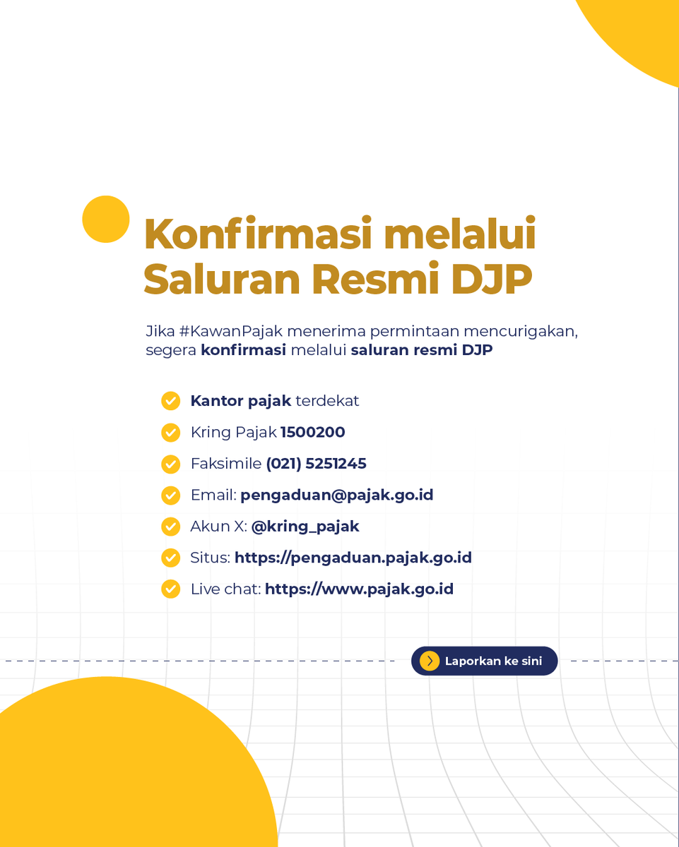 DitjenPajakRI's tweet photo. Waspada Penipuan Bermodus Coretax!

#KawanPajak, akhir-akhir ini marak penipuan yang mengatasnamakan implementasi sistem Coretax DJP. Modusnya beragam — mulai dari phishing, sniffing, hingga social engineering — dengan tujuan utama mencuri data pribadi atau menjerat korban secara finansial.

Waspada selalu dengan upaya penipuan, pastikan #KawanPajak hanya berinteraksi melalui saluran resmi DJP.