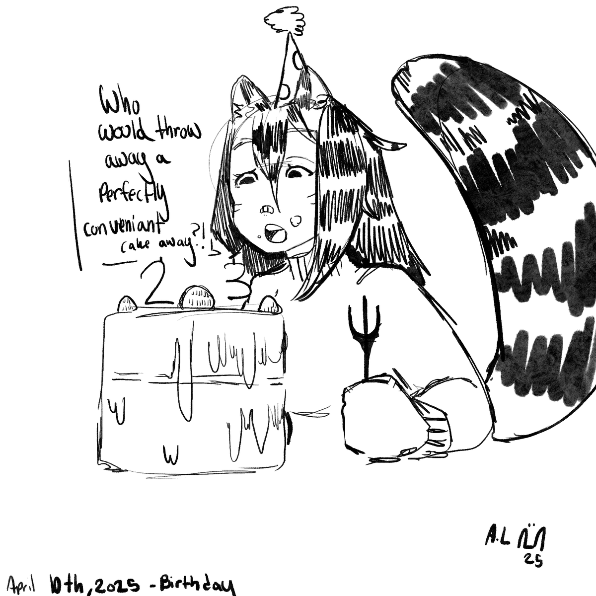 DamnCatDogThing's tweet photo. Recently celebrated my 23rd birthday ! My new oc will retire catdog soon. New year to me and my new adventure ( eating trash) https://t.co/GwYVkRyPDc