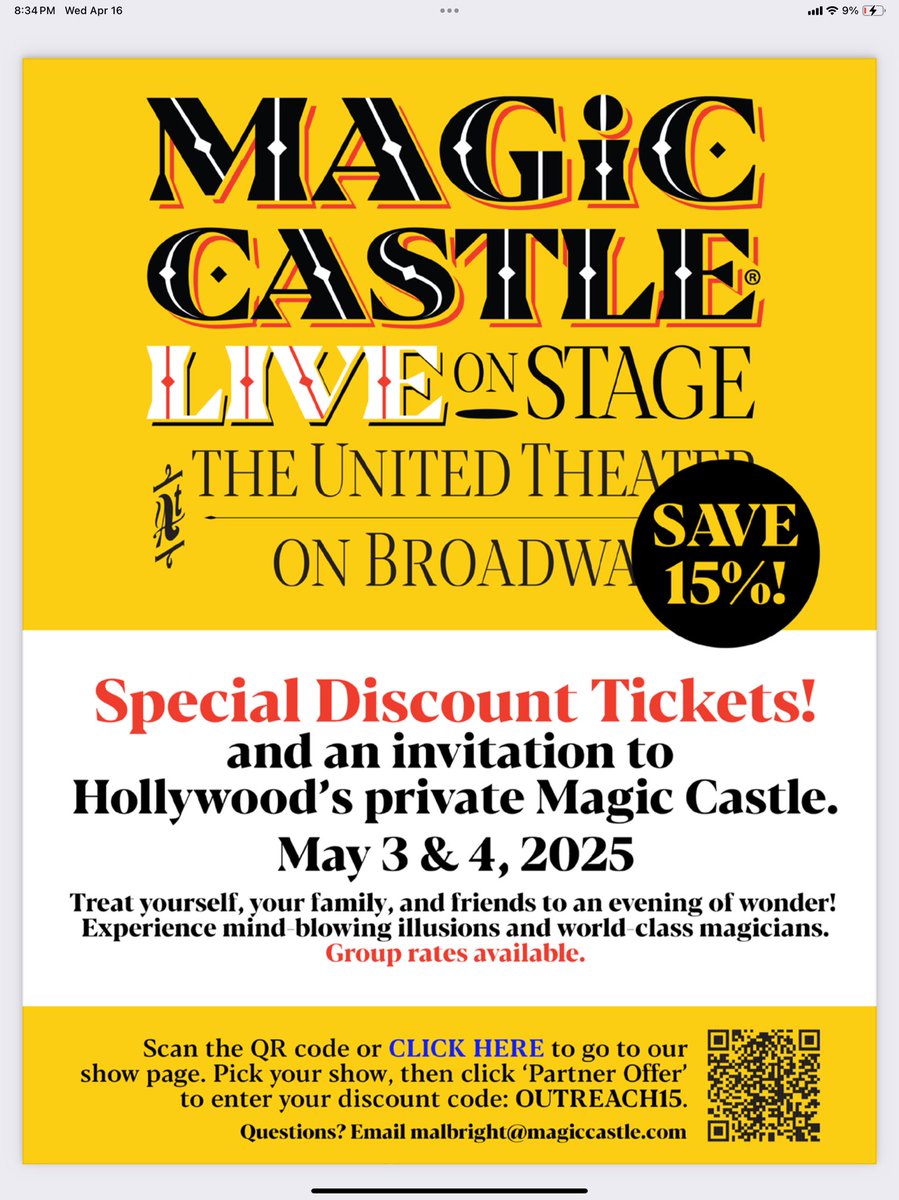 BrandonJayScott's tweet image. Love Magic Stage Shows ? The Academy of Magical Arts The Magic Castle is having an awards show and presenting top awarded magicians from diffrerent countries. This flyer is for the two days after the awards  for the general public, magic afficisionados, #magicshows #magiccastle