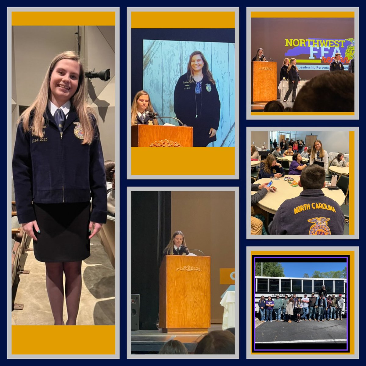 ACHS senior Paige R. has served as the Northwest Region FFA President for North Carolina this past year. She &amp; fellow ACHS FFA members (w/Nikki Eason, ACHS FFA Advisor) attended the NW Region FFA Rally at Wilkes Community College, where she passed the gavel to the new president.