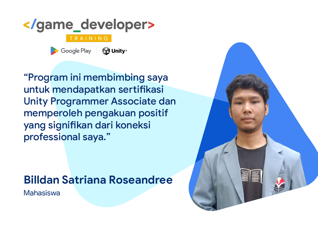Tingkatkan skill game dev-mu dengan pendekatan yang komprehensif dan wujudkan passion game dev mu menjadi nyata!
Pendaftaran akan dibuka dalam 4 hari lagi!
#GooglePlayxUnity