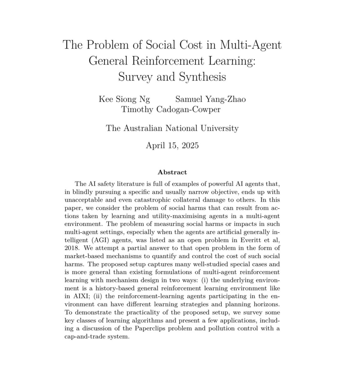 How do we prevent powerful agents from causing harm in shared environments while pursuing their own goals? This paper designs a market mechanism where agents report how much they value different actions, and a central system picks the action that maximizes total value while