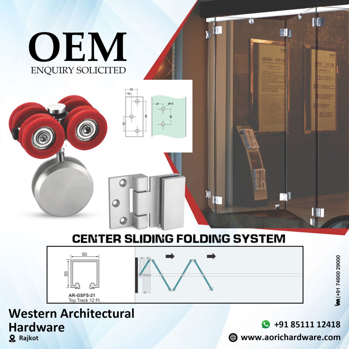 ibais_hardware's tweet photo. WESTERN ARCHITECTURAL HARDWARE (RAJKOT)

For enquiry via WhatsApp click:
https://t.co/LdLA3qxQja

Mr. Yagnesh Bhanderi - +918511112418 
#slidingsystem #doorhinges #hingeshardware #hardwarefitting #hardware #interiorstyling
.
@ibais_hardware https://t.co/T8UNA4CAnW