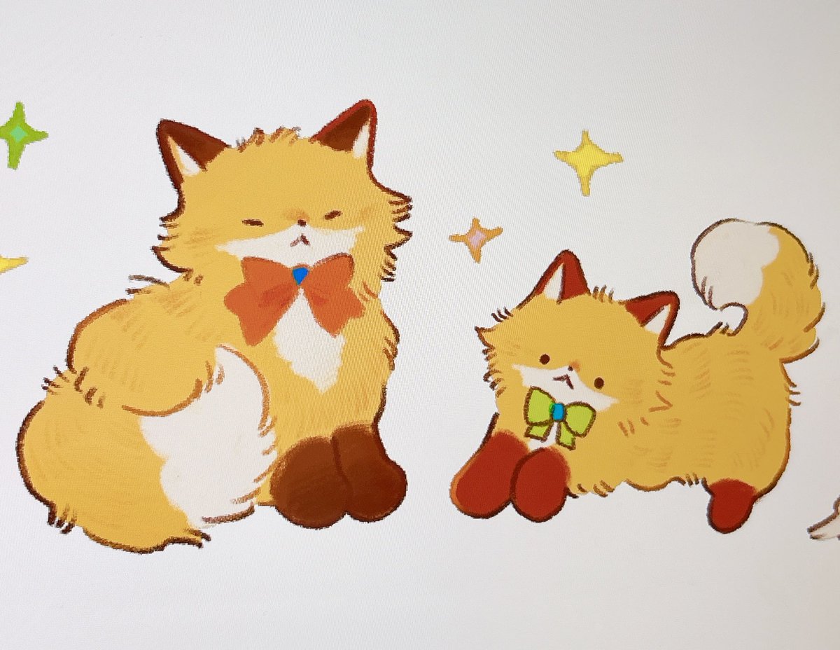 🦊🎀🦊🎀✨✨✨
ｵｼｬﾚｽﾙ
#イラスト
#絵描き
#ゆるいイラスト
#狐