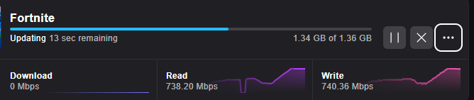 SkuzzBenSon's tweet photo. @EpicGames Your update through your launcher is the worst. I'll get this and it will take over an hour to update just 1 gigabyte. Fucking awful. Been like this forever https://t.co/GI2rjtBmO0