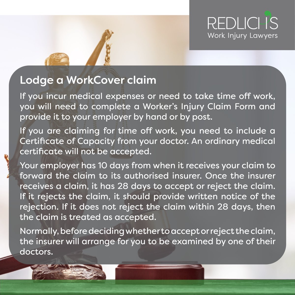 RedlichsLaw's tweet photo. Welcome back to Frequently Asked Questions with Redlich's. Today, we will be exploring 'I have been injured at work - what should I do?' Read below for the answer. #FAQswithRedlichs #frequentlyaskedquestions #personalinjurylaw #personalinjurylawyers https://t.co/wkOUVf1G2c