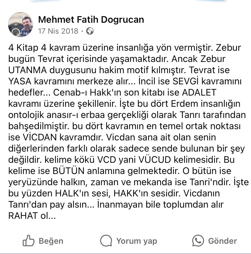 “Vicdanın Tanrı’dan pay alsın… İnanmayan bile toplumdan alır”