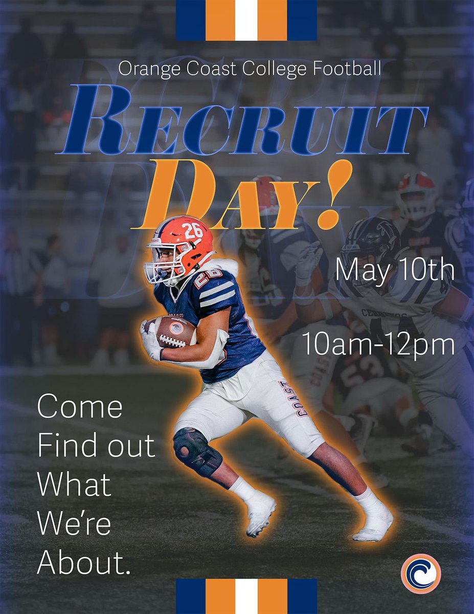 Coach Alex Cervantes (@vidrieroacc562) on Twitter photo Saturday May 10 is a big day for us as we are inviting any and every recruit from near and far to come chase greatness with us here <a href="/coastfball/">OCC FOOTBALL</a>
Come see what it takes to ride the waves of the National League Central division as we build around YOU,
Go Coast , Pirates UP🏴☠️ 🏴☠️ Saturday May 10 is a big day for us as we are inviting any and every recruit from near and far to come chase greatness with us here <a href="/coastfball/">OCC FOOTBALL</a>
Come see what it takes to ride the waves of the National League Central division as we build around YOU,
Go Coast , Pirates UP🏴☠️ 🏴☠️