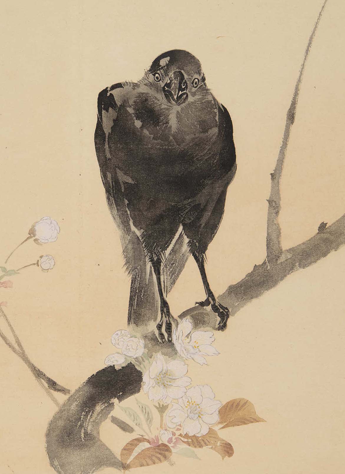 R*k様 日本画 鳥と植物 蘭石作 R*k様 日本画 鳥と植物 蘭石作