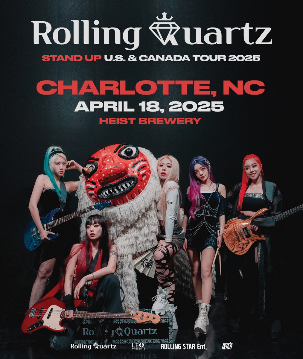 Rolling_Quartz's tweet photo. See you again Atlanta Diadem
See you soon Charlotte Diadem :)

Rolling Quartz USA & Canada Tour 2025
Ticket https://t.co/G7vVKRpWl5
💎❤️🇨🇦🇺🇲👑

30 Mar Toronto, ON / Lee's Palace
01 Apr Montreal, QC / Piranha Bar
02 Apr Quebec City, QC / La Source de la Martinière
04 Apr Boston, MA / Sonia
05 Apr New York City, NY / Queens Theatre in the Park
06 Apr Philadelphia, PA / PhilaMOCA
08 Apr Washington, D.C. / KarmaDC LiveMusicVenue
10 Apr Orlando, FL / The Abbey
13 Apr New Orleans, LA / The Howlin' Wolf
15 Apr Birmingham, AL / Woodlawn Theatre
16 Apr Atlanta, GA / MadLife Stage & Studios
18 Apr Charlotte, NC / Heist Brewery and Barrel Arts
19 Apr Knoxville, TN / Open Chord Music
23 Apr Louisville, KY / Portal Louisville
24 Apr Columbus, OH / The King of Clubs
26 Apr Indianapolis, IN / Black Circle Brewing Co
27 Apr Detroit, MI / Garden Theater at Midtown
29 Apr Chicago, IL / Joe's Live Rosemont
30 Apr Milwaukee, WI / Miramar Theatre 
02 May Minneapolis, MN / Green Room MPLS
04 May Des Moines, IA / xBk Live
05 May Kansas City, MO / Record Bar
07 May Oklahoma City, OK / 89th Street - OKC
08 May Dallas, TX / Poor David's Pub
10 May Austin, TX / Come and Take It Live
11 May San Antonio, TX / The Rock Box
13 May El Paso, TX / RockHouse Bar & Grill
14 May Albuquerque, NM / The Jam Spot
16 May Phoenix, AZ / Nile Theater
17 May Los Angeles, CA / Catch One
19 May San Francisco, CA / GreatAmericanMusic Hall
21 May Portland, OR / Star Theaterㄷ
22 May Seattle, WA / El Corazon
23 May Vancouver, BC / Rio Theatre

#Krock #GirlBand