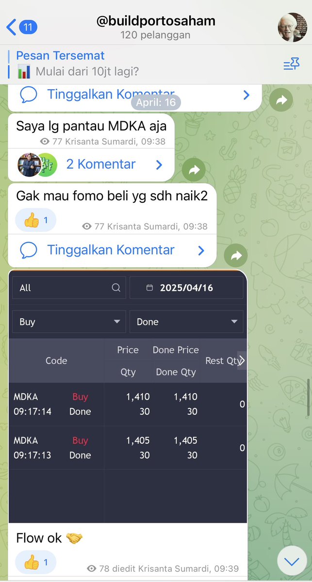 buildportosaham's tweet image. Flow gak bisa bohong. 

Dalam pergerakan saham sering banget trader kehilangan momentum karna terlalu banyak informasi masuk dalam pikirannya, ga heran banyak keputusan diambil bukan berdasarkan strategi yg udh disusun tp dr emosi akibat terlalu banyak informasi. #MDKA