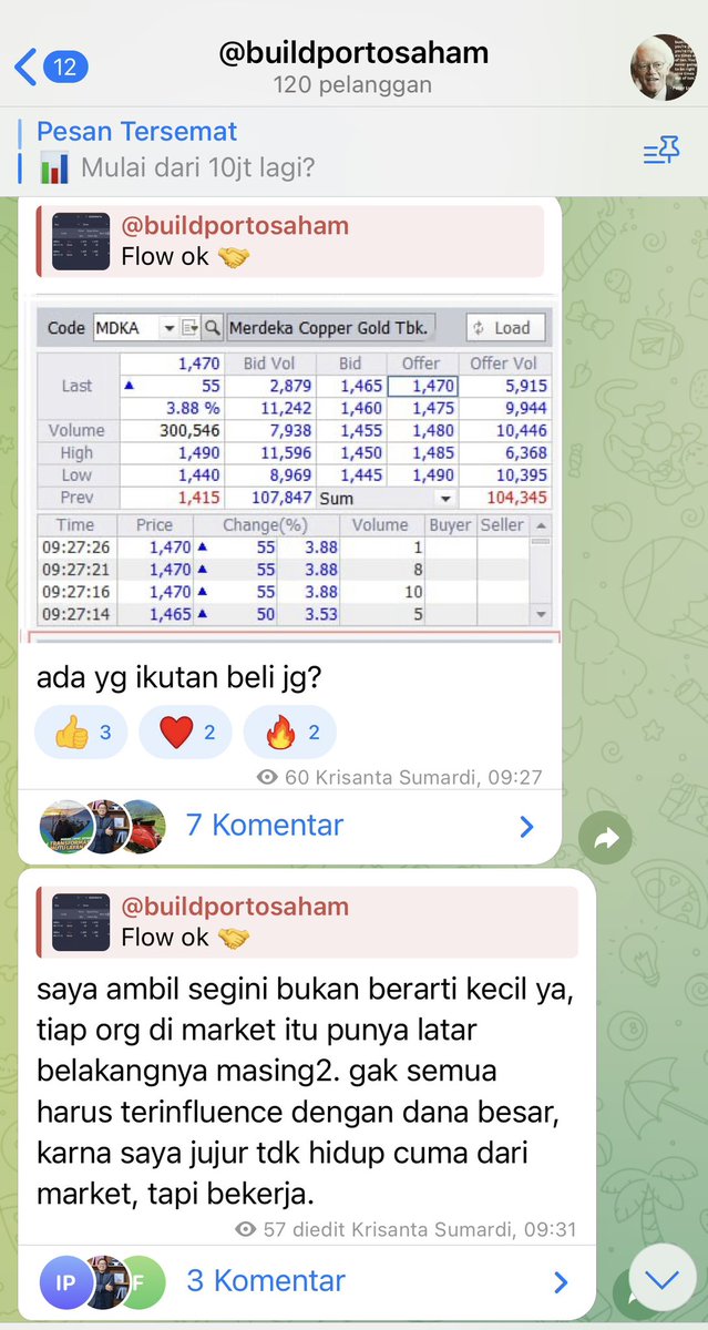 buildportosaham's tweet image. Flow gak bisa bohong. 

Dalam pergerakan saham sering banget trader kehilangan momentum karna terlalu banyak informasi masuk dalam pikirannya, ga heran banyak keputusan diambil bukan berdasarkan strategi yg udh disusun tp dr emosi akibat terlalu banyak informasi. #MDKA